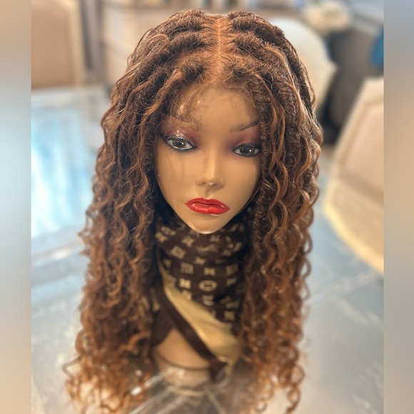 WOW! 26" Boho Faux Locs Lace Front Wig Color #T1B/30 Cinnamon Spice! - Picture 9 of 15